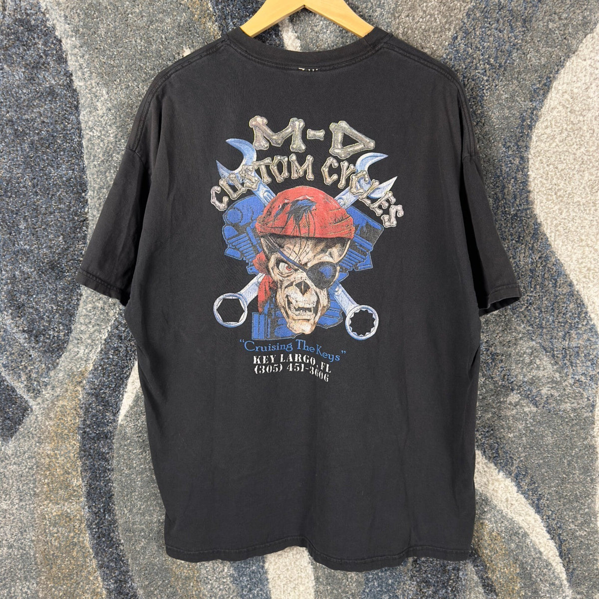 Vintage M-D Custom Cycles T-Shirt Mens 2XL Key Largo Florida