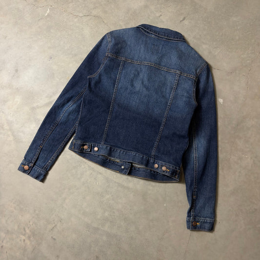 Gap Denim Trucker Jacket Womens Size S Blue Classic Heritage Minimalist