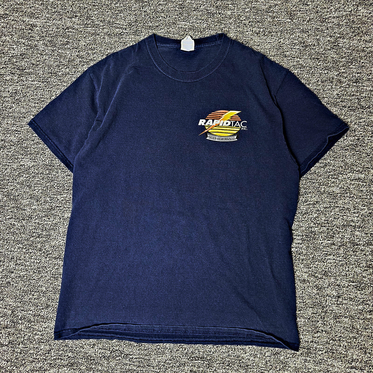 Port & Company Rapid Tac Tee Mens L Navy Graphic Workwear