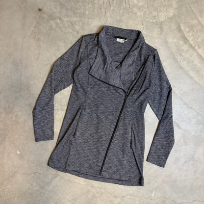 Athleta Asymmetric Zip Jacket Womens M Gray Funnel Neck