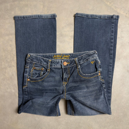 Justice Jeans Bootcut Denim Pants Girl 10.5 Slim Blue Y2K