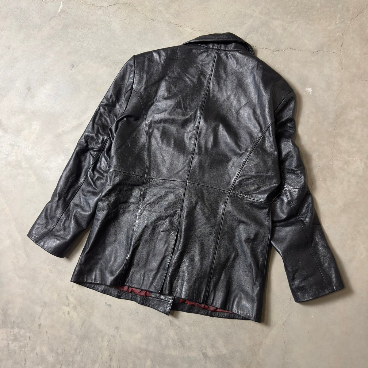 Vintage Wilsons Leather Blazer Jacket Womens Medium Black Y2K Grunge Retro