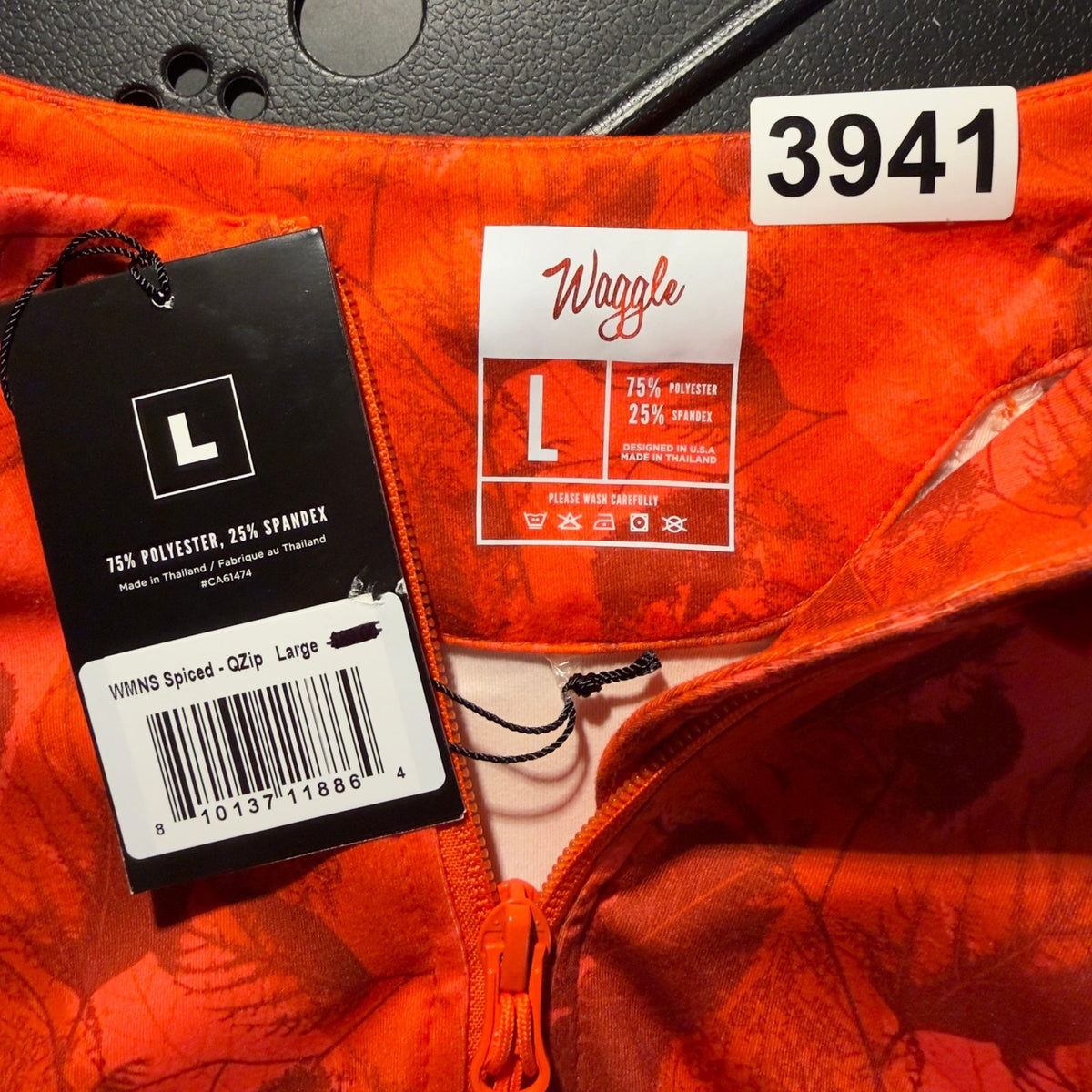 NWT Waggle Spiced Quarter-Zip Pullover Womens L Orange Golf