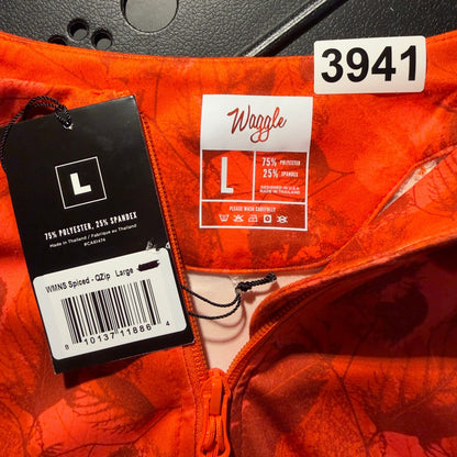 NWT Waggle Spiced Quarter-Zip Pullover Womens L Orange Golf