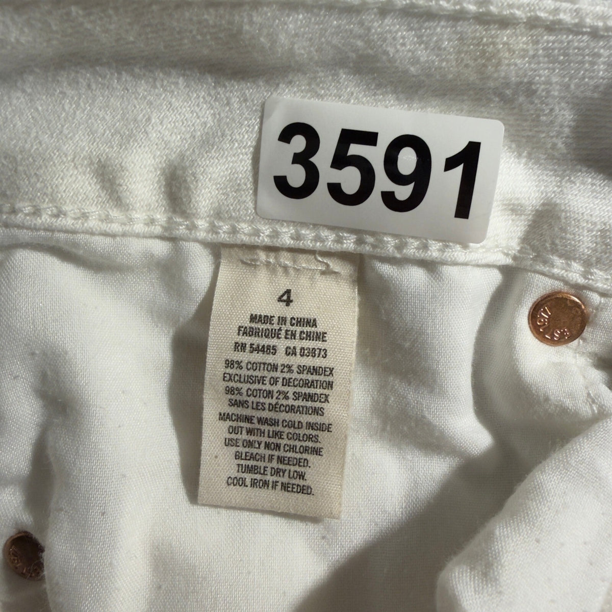 Vintage Y2K American Eagle Denim Shorts Women 4 White Frayed