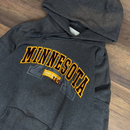 Hanes Minnesota Golden Gophers Hoodie Gray Mens XL Vintage