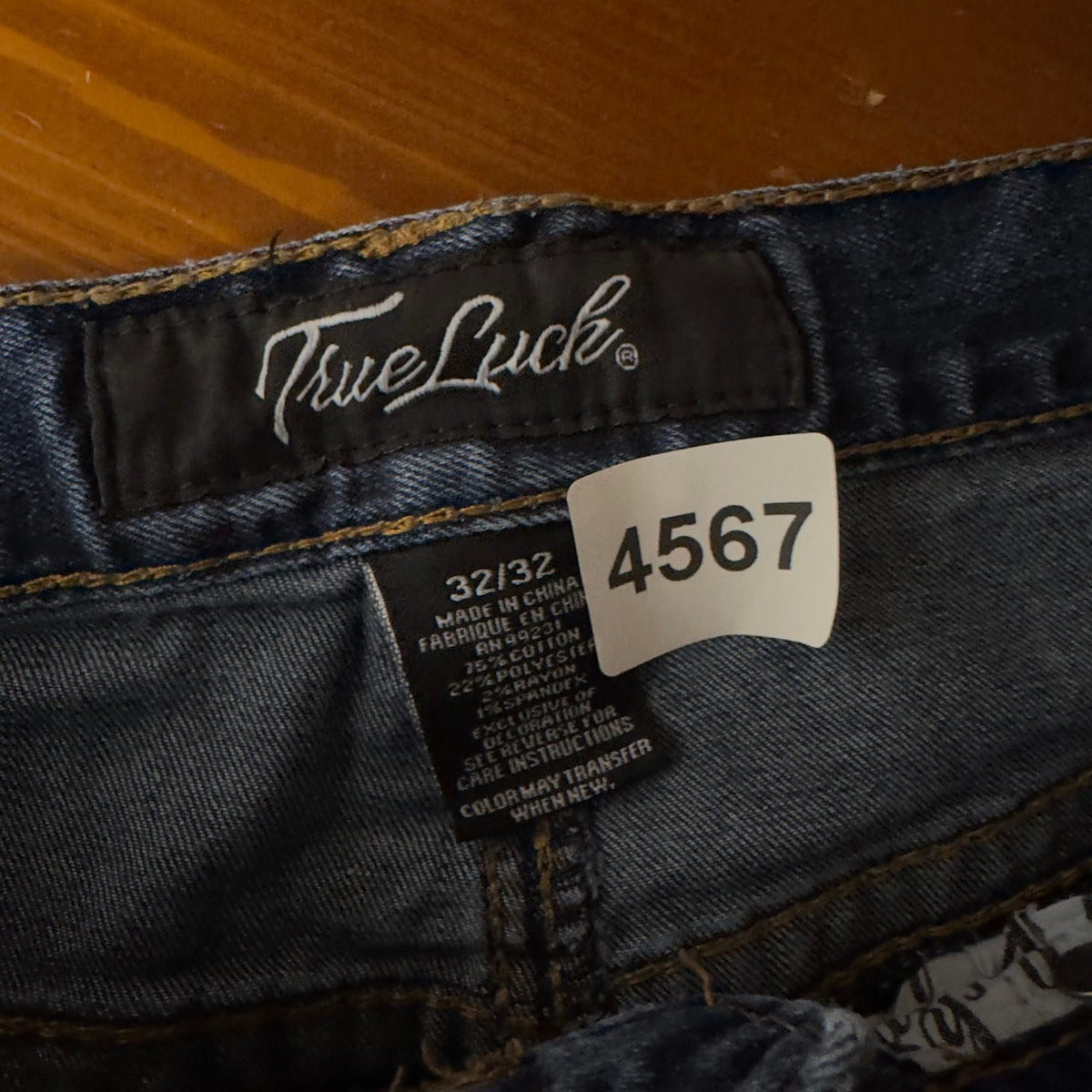 True Luck Mens Jeans 32x32 Dark Wash Western Straight Y2K