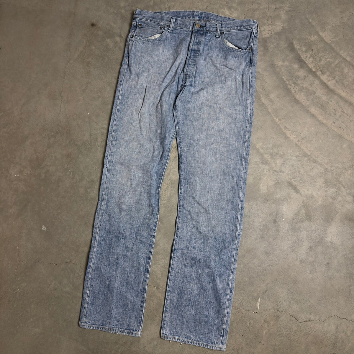 Levi's 501 Original Fit Jeans Mens 36x36 Light Wash Blue Baggy Denim Streetwear