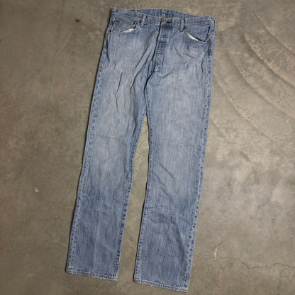 Levi's 501 Original Fit Jeans Mens 36x36 Light Wash Blue Baggy Denim Streetwear
