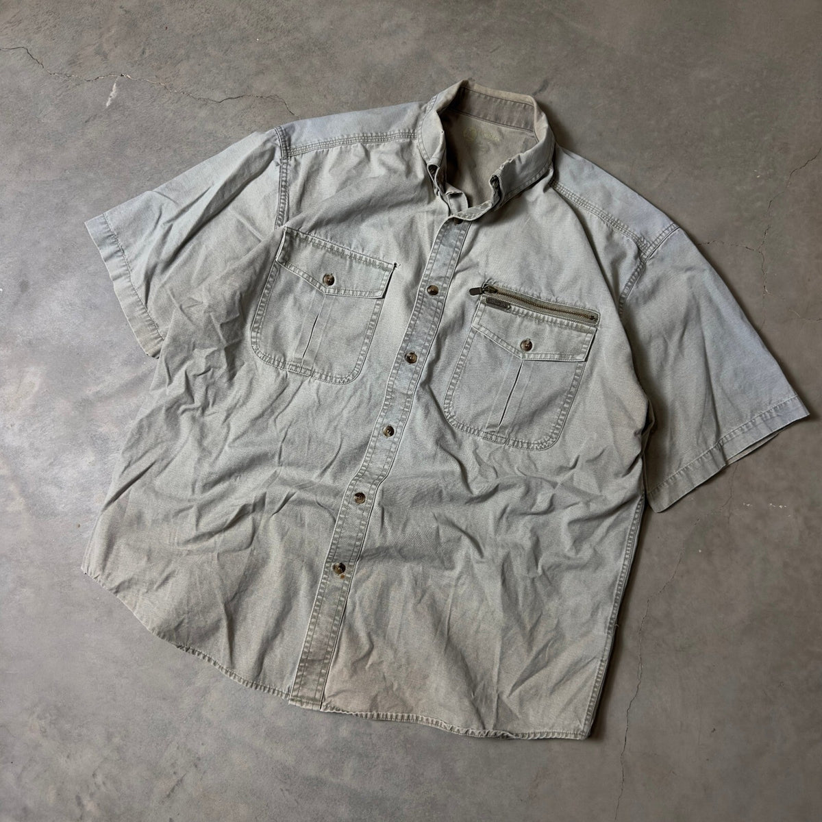 Gander Mountain Button Down Shirt Mens Large Khaki Gorpcore