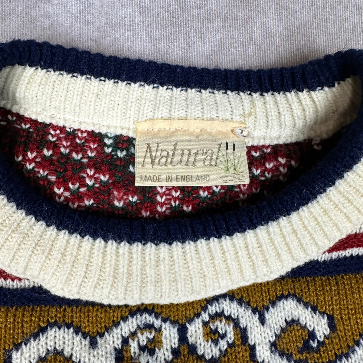 Vintage Prince of Wales Crest Lion Sweater Made in England