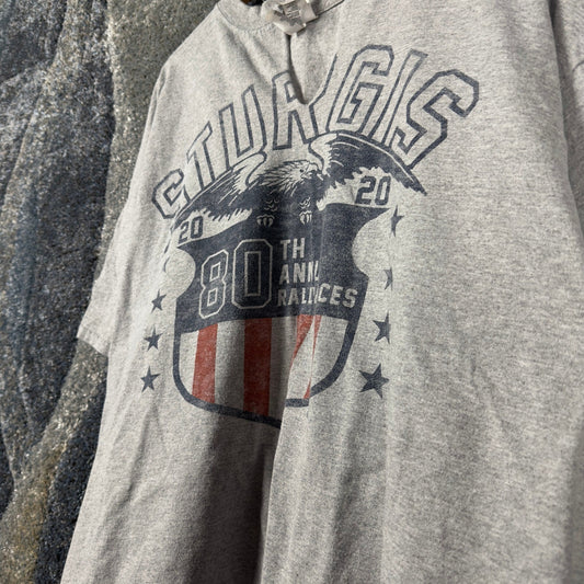 Sturgis 80th Anniversary Rally 2020 T-Shirt Mens 2XL Gray
