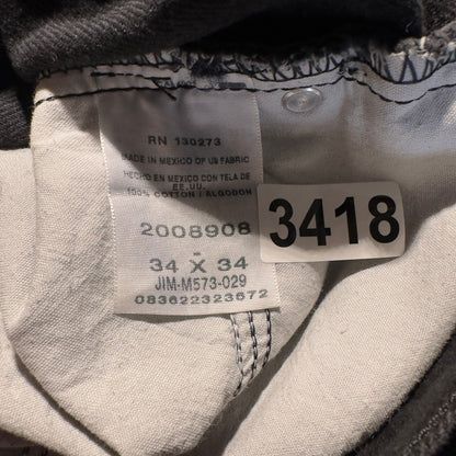 Lee Regular Fit Jeans Mens 34x34 Black Straight Leg Baggy