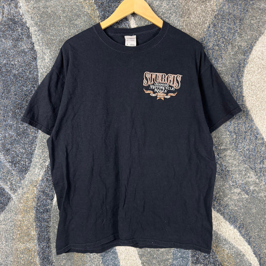 Y2K Sturgis 2011 Rally T-Shirt Mens XL Black Skeleton Biker