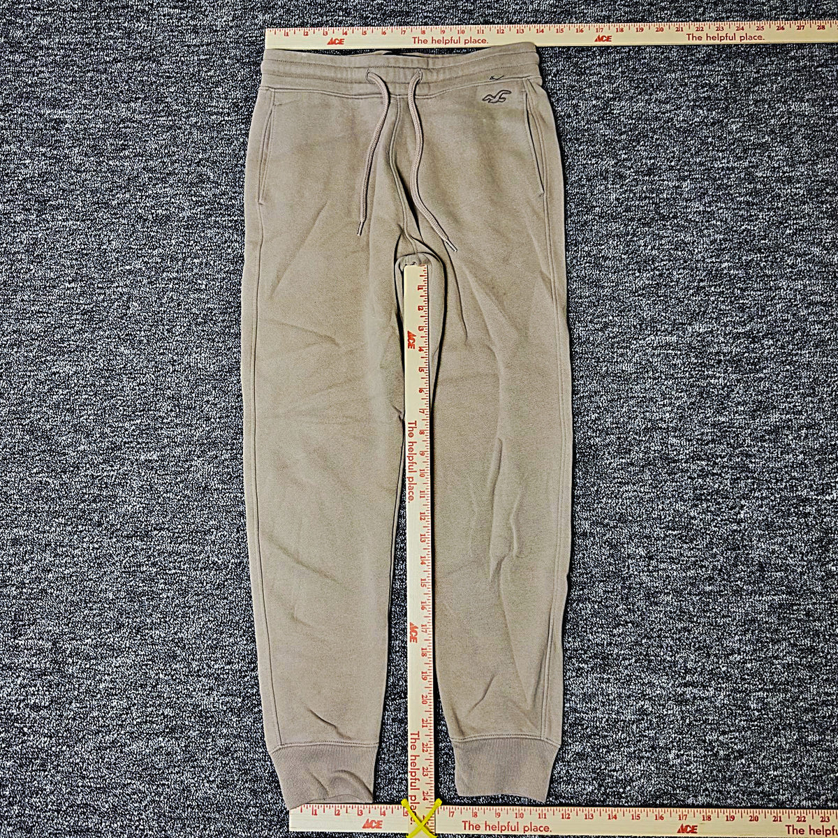 Hollister Fleece Jogger Sweatpants Mens XS Tan Cuffed