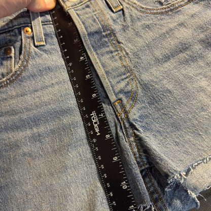 Levi's 501 Denim Shorts Womens 24 Blue High Rise Cut Off