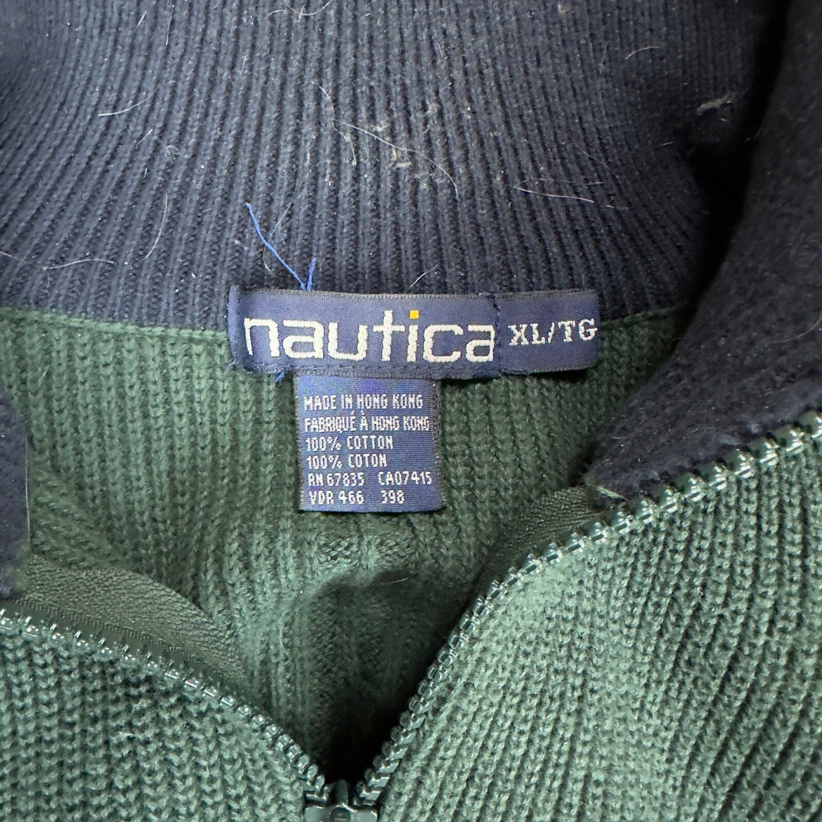 Nautica Vintage 90s Quarter Zip Sweater XL Forest Green