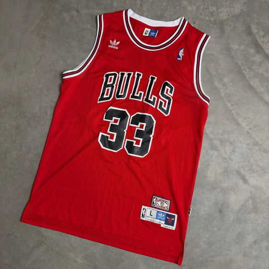 Vintage Adidas Chicago Bulls Pippen Jersey Mens L Red Retro
