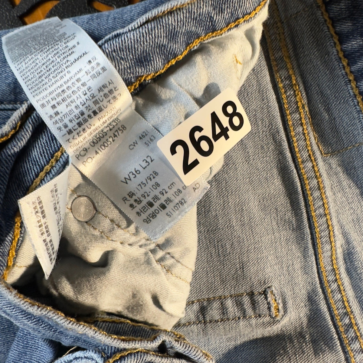 Levis 505 Regular Fit Jean Men 36x32 Blue Straight Leg Denim