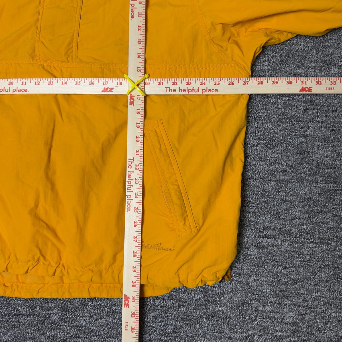 Eddie Bauer Pullover Anorak Mens L Yellow Gorpcore