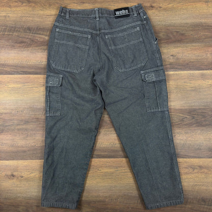 Y2K Webs Jeans Revolution Cargo Pants Mens 40x32 Gray Baggy