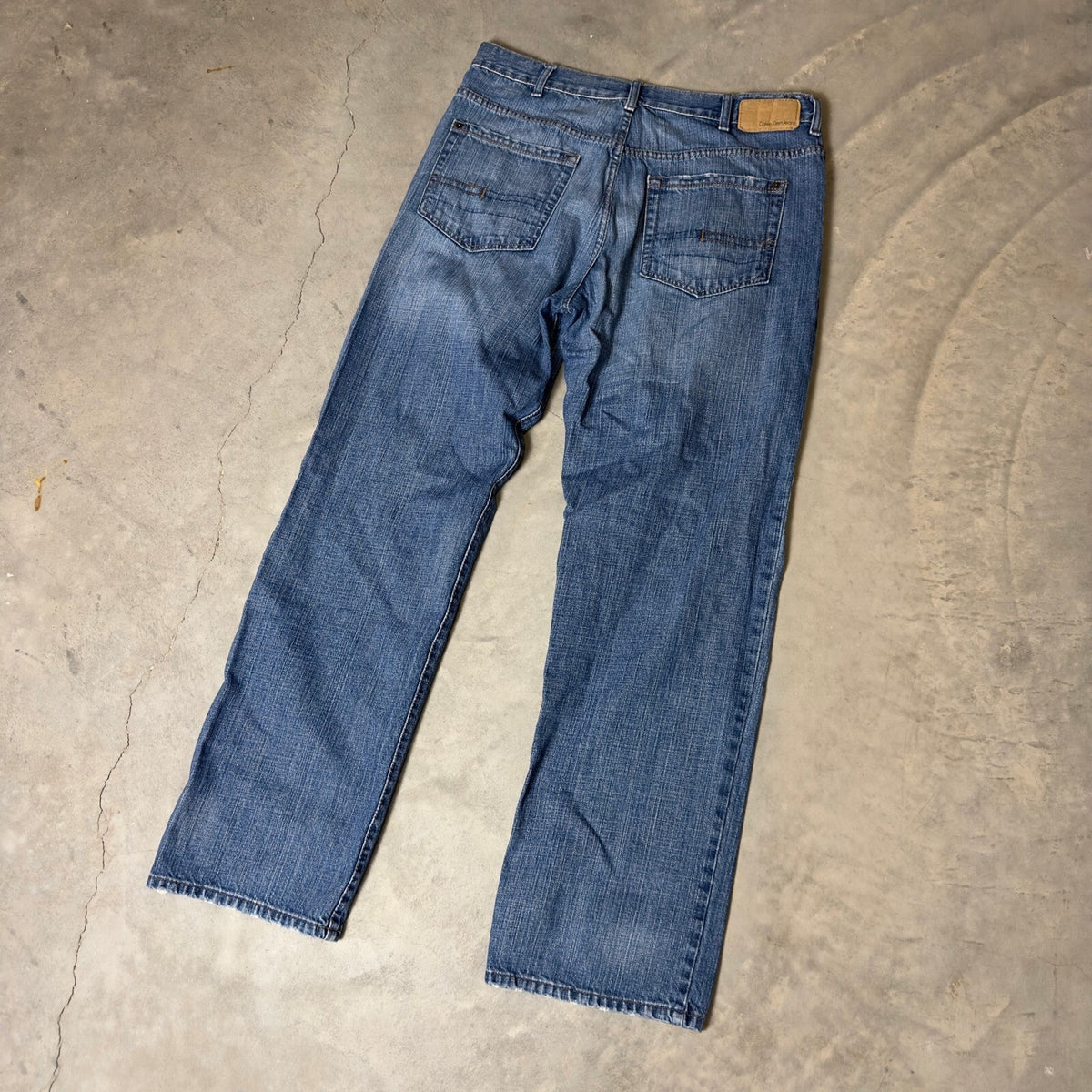 Calvin Klein Jeans Relaxed Straight Mens 36x34 Blue Baggy