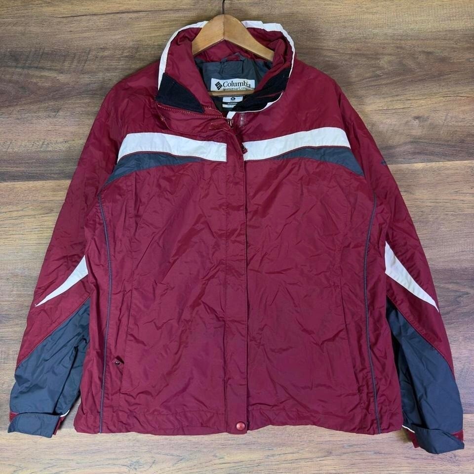 Columbia Women's Interchange Jacket XL Red Gray Winter Coat
