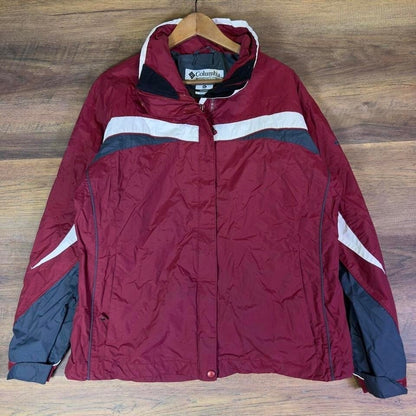 Columbia Women's Interchange Jacket XL Red Gray Winter Coat