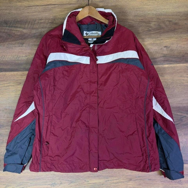 Columbia Women's Interchange Jacket XL Red Gray Winter Coat