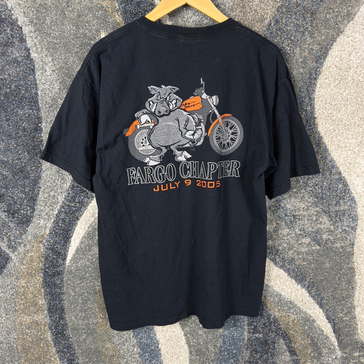 Vintage 2005 Beartooth Run Montana Tee Mens L Black Fargo