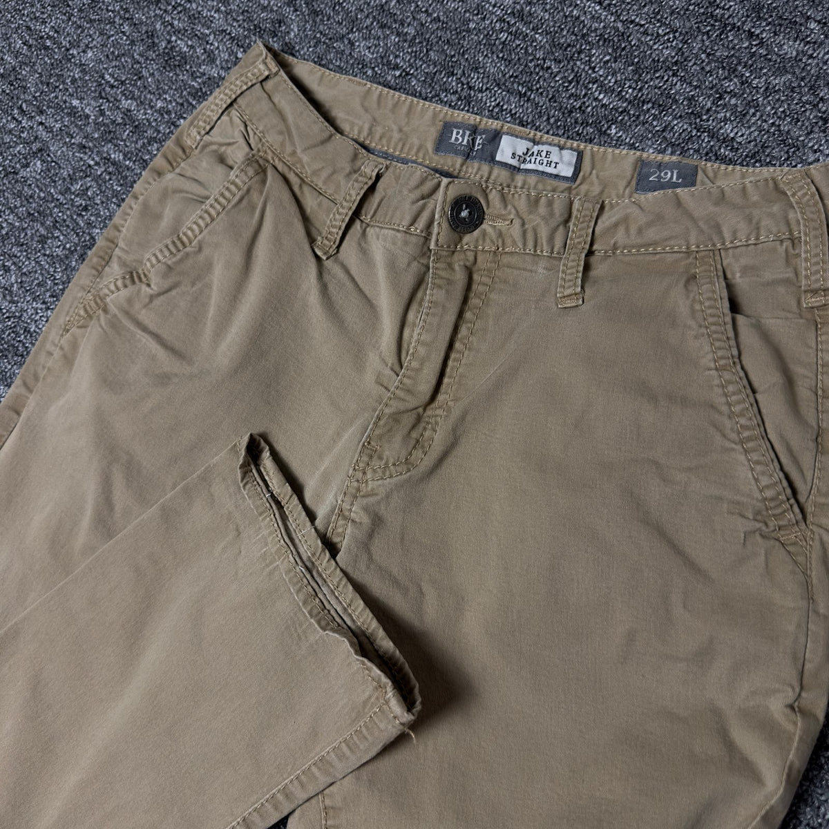 BKE Jake Straight Chino Pants Mens 29L Khaki Casual Workwear
