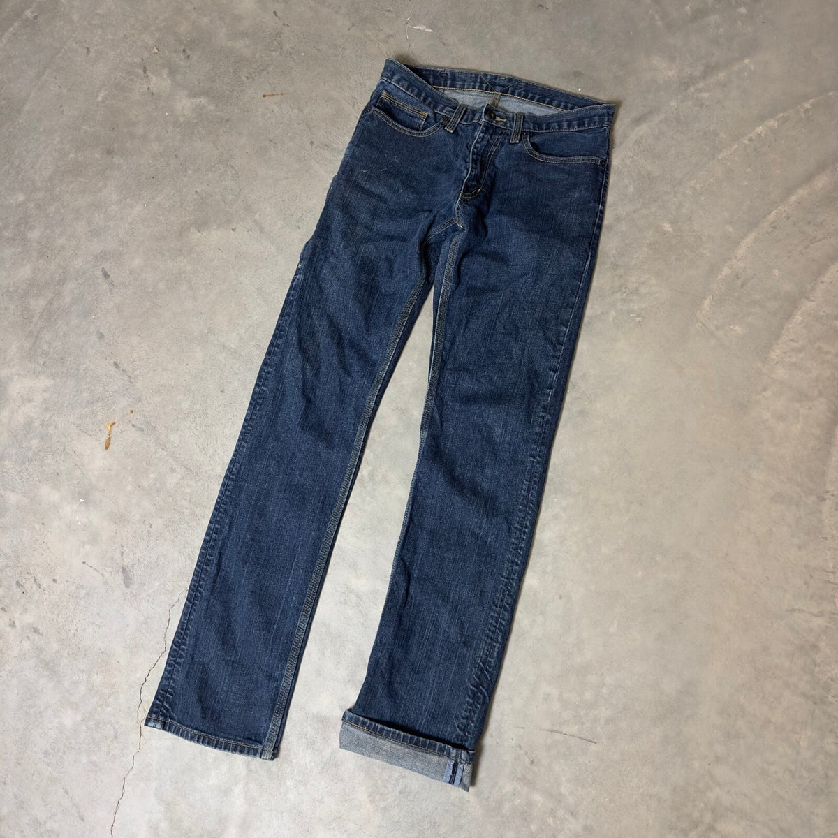 Levi's 514 Slim Straight Jeans Mens 32x36 Blue Selvedge
