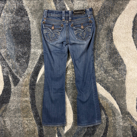 Rock Revival Deborah Bootcut Jeans Womens 28 Blue Low Rise