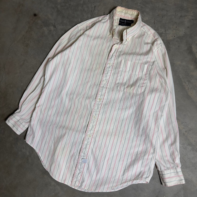 Ralph Lauren Striped Shirt Mens 15.5 32 Cotton