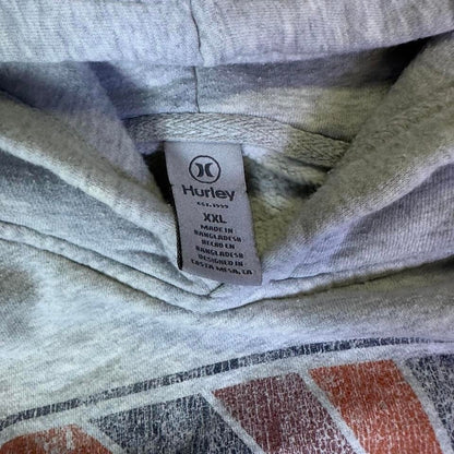 Hurley Pullover Hoodie Mens XXL Gray Graphic Sweatshirt