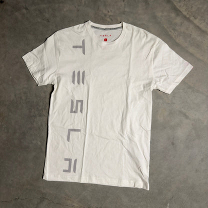 Tesla Graphic Logo TShirt Mens S White Short Sleeve Techwear