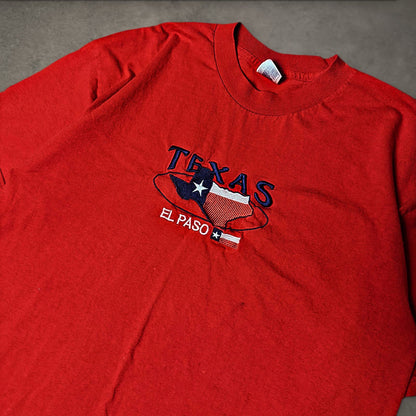 Vintage TND Texas El Paso Embroidered Tee Mens XL Red