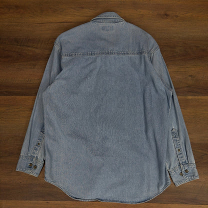 Vintage Three Rivers Mens M Denim Button Down Shirt Y2K