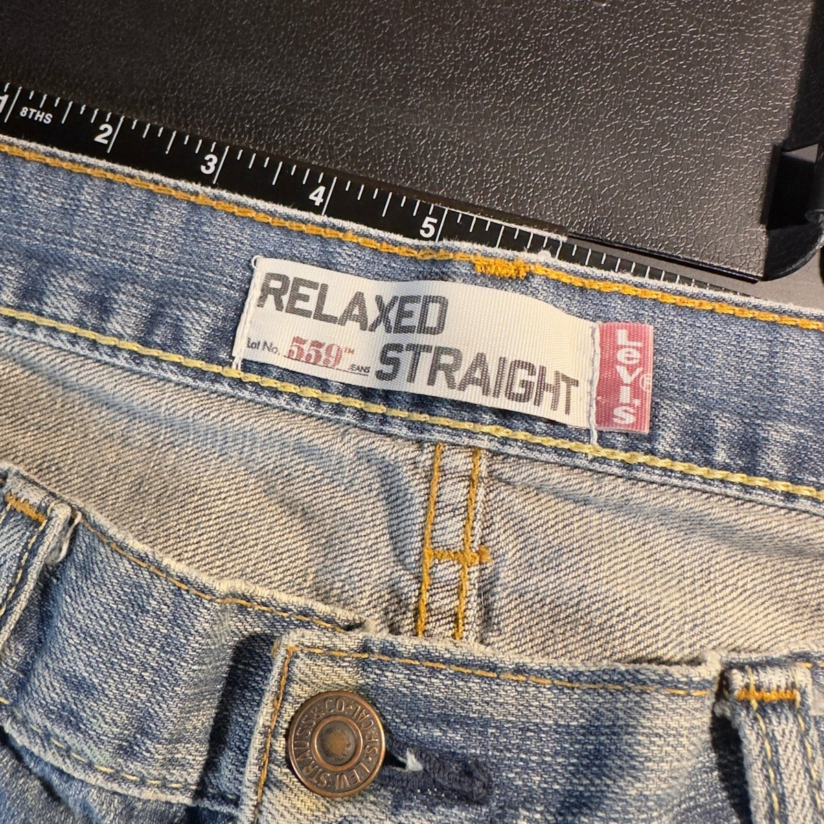 Levis 559 Relaxed Straight Jeans Mens 36x32 Blue Baggy