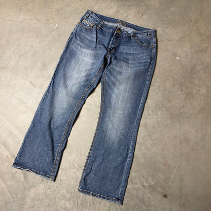 Rock & Roll Cowgirl Boyfriend Jeans Womens 34x32 Blue