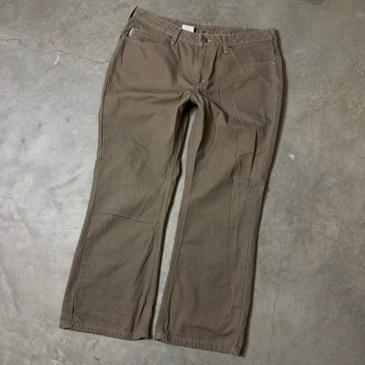 Carhartt Womens Canvas Pants 14x28 Khaki Bootcut Workwear