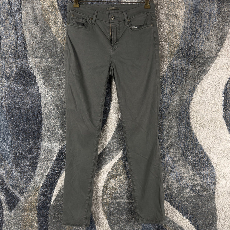 7 For All Mankind Skinny Jeans Womens 28 Charcoal Green