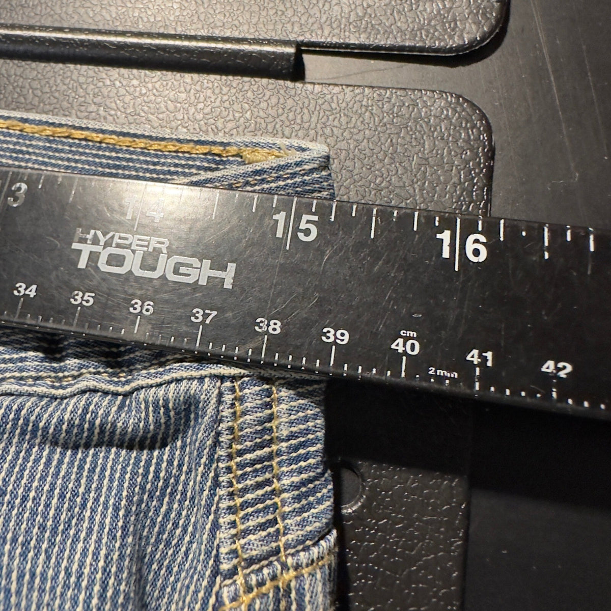 Vintage Worn Jeans Pinstripe Straight Jeans Womens 2/26 Blue