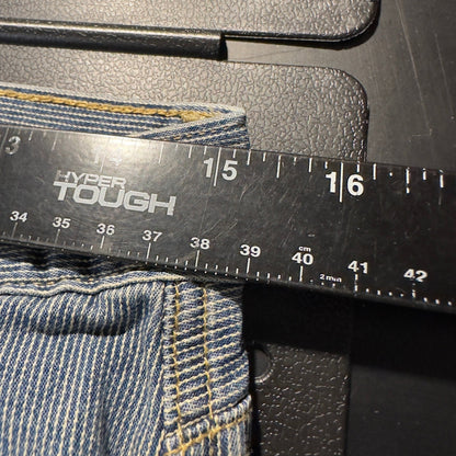 Vintage Worn Jeans Pinstripe Straight Jeans Womens 2/26 Blue