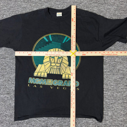 Vintage 1993 MGM Grand Las Vegas Lion Tee Large Black Casino