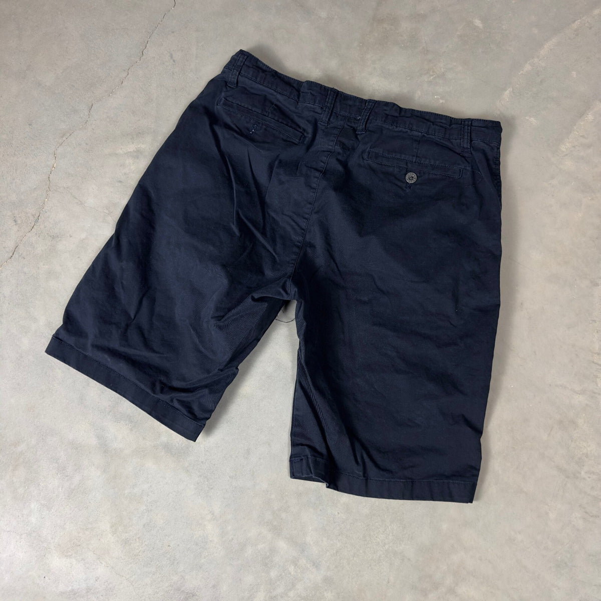 Free Planet Chino Shorts Mens 34 Navy Blue Cotton Stretch