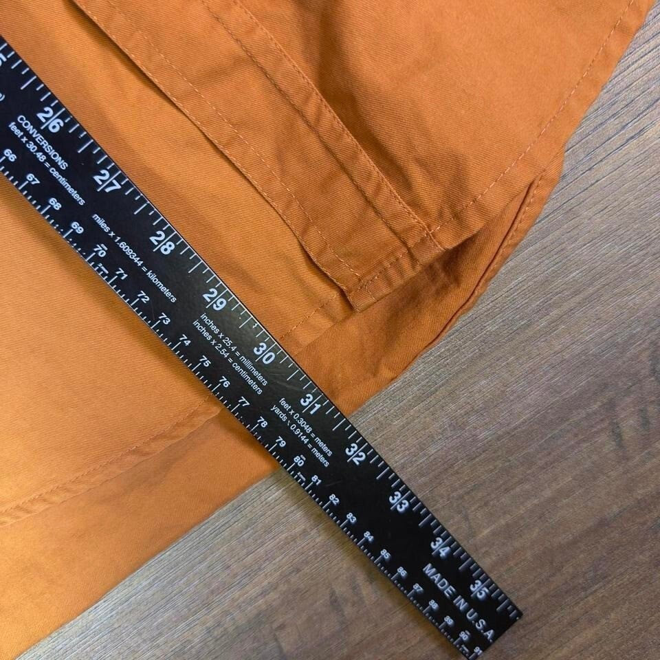 Garno's Ranch Embroidered Button Down Shirt Men XL Orange Workwear