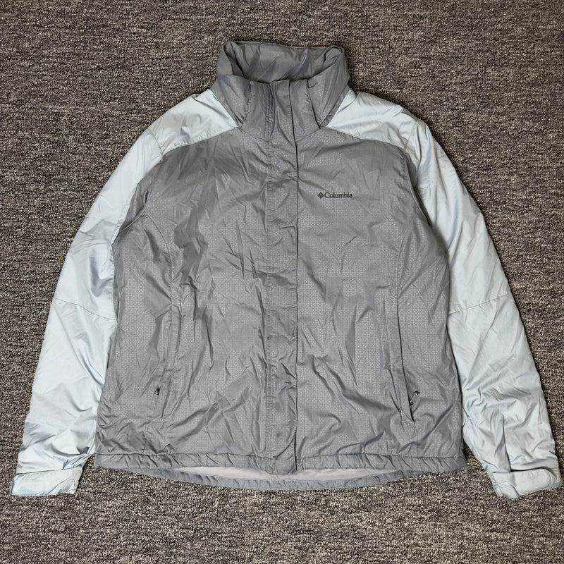 Columbia Jacket Womens XL Gray Light Blue Gorpcore