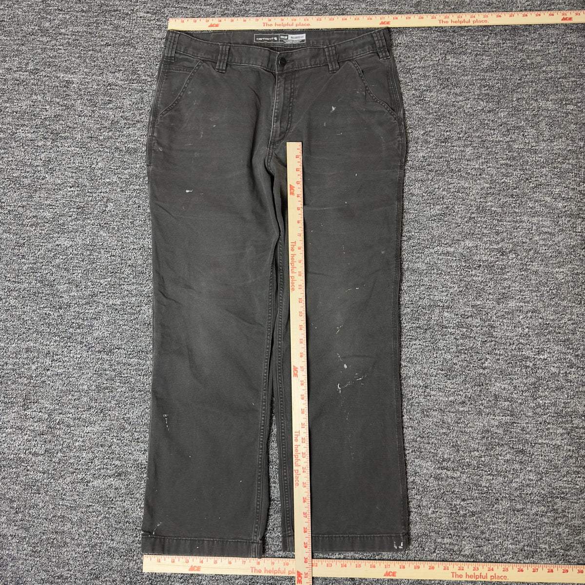 Carhartt Relaxed Fit Pants Mens 36x30 Gray Baggy Workwear