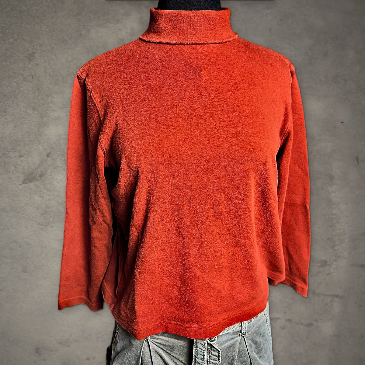 Vintage Studio Works Petite Turtleneck Womens PM Rust Orange